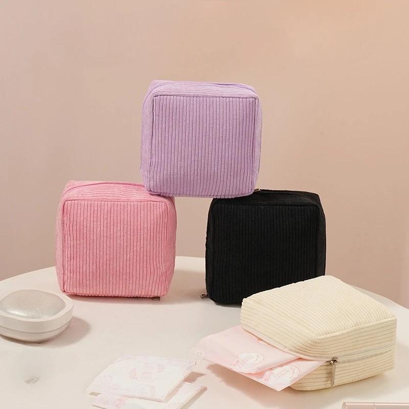 

Mini Makeup Pouch for Lipstick Cards Coins Sanitary Napkins Storage Case Bags Women s Corduroy Travel Cosmetic Organizer Bag