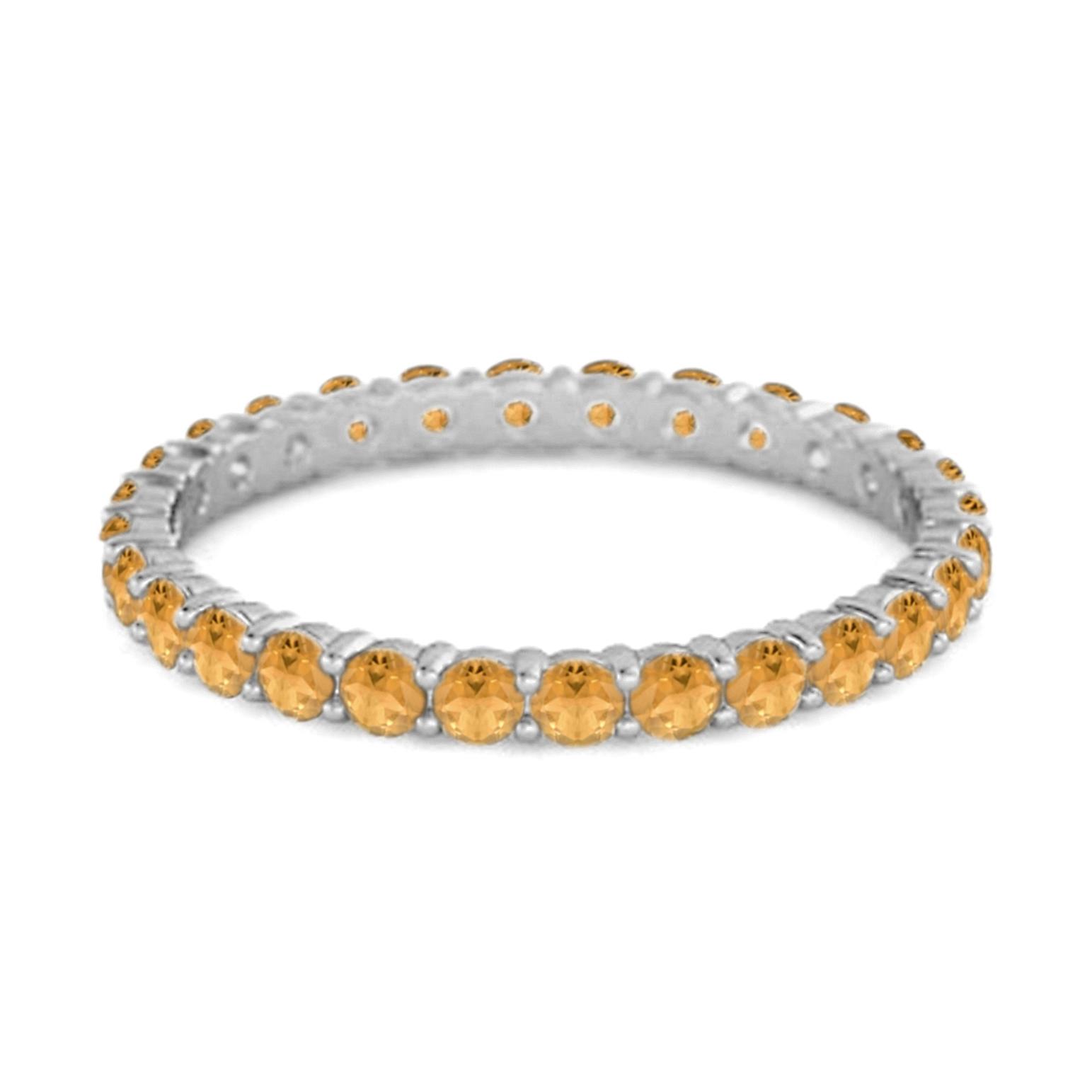 

Citrine Classic Full Band Eternity Ring- 925 Sterling Silver 10 білий