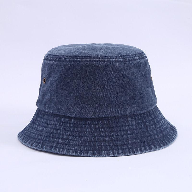 Stonewashed Cotton Bucket Hat Sun Protection Breathable Beach Holiday Fisherman Hats Casual Caps