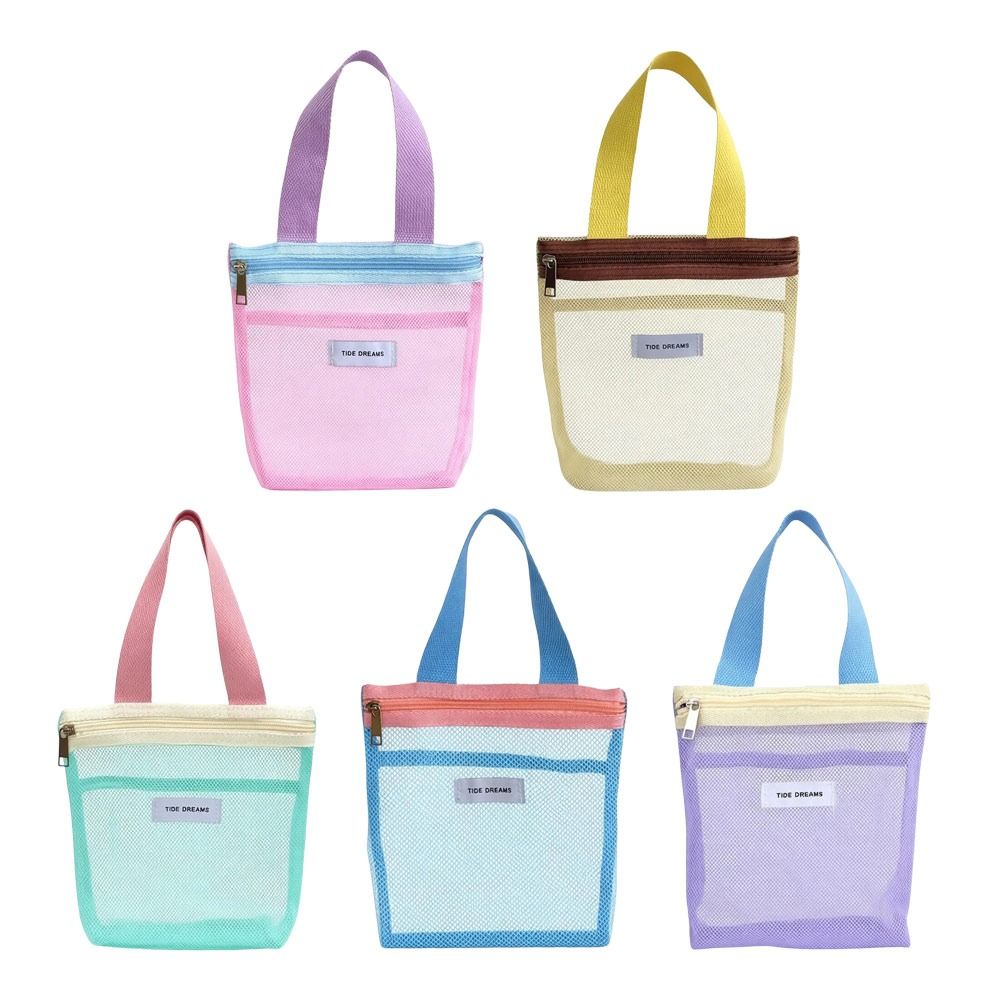 Transparent Mesh Toiletry Bag Portable Makeup Bag Gifts Beach Bag