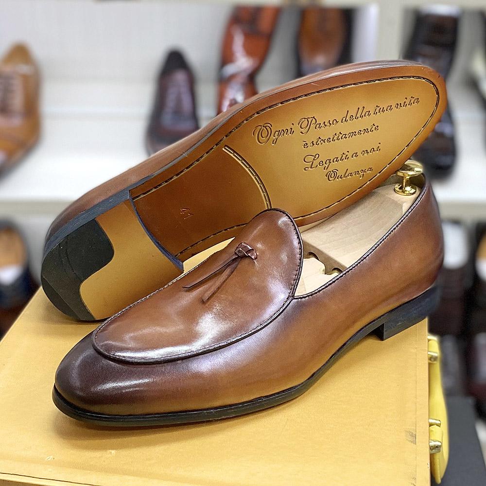 Fashion Male Tassel Loafers Genuine Cow Leather Men's Dress Shoes Fashion Handmade Slip on Wedding Party Office Causal Shoes for Men