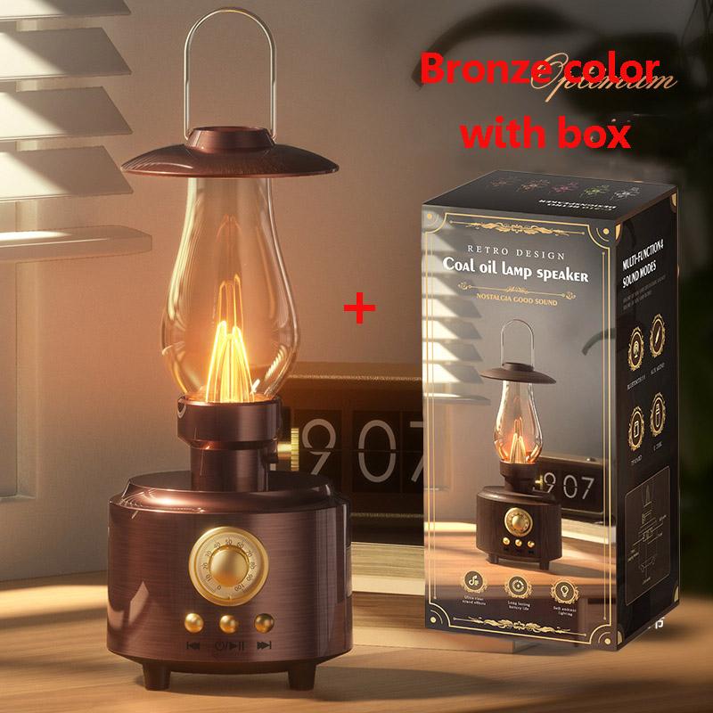 Classic Vintage Night Lamp FM Radio Night Light Bluetooth Speaker Subwoofer Hifi Sound Audio System Music Player TF USB Play