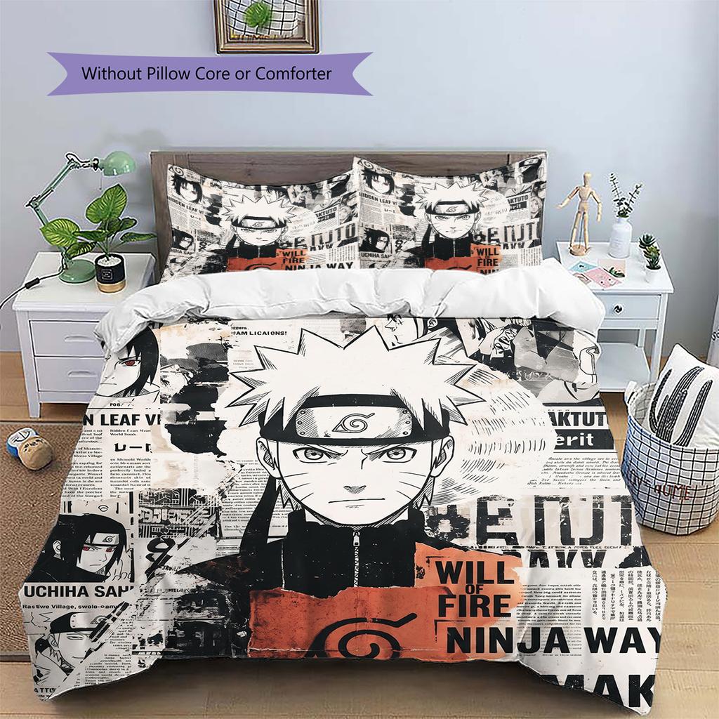 Naruto Unique Pillowcase & Duvet Cover Set | Anime Themed | Bedroom Collection | Great Gift for Enthusiasts YUN6511