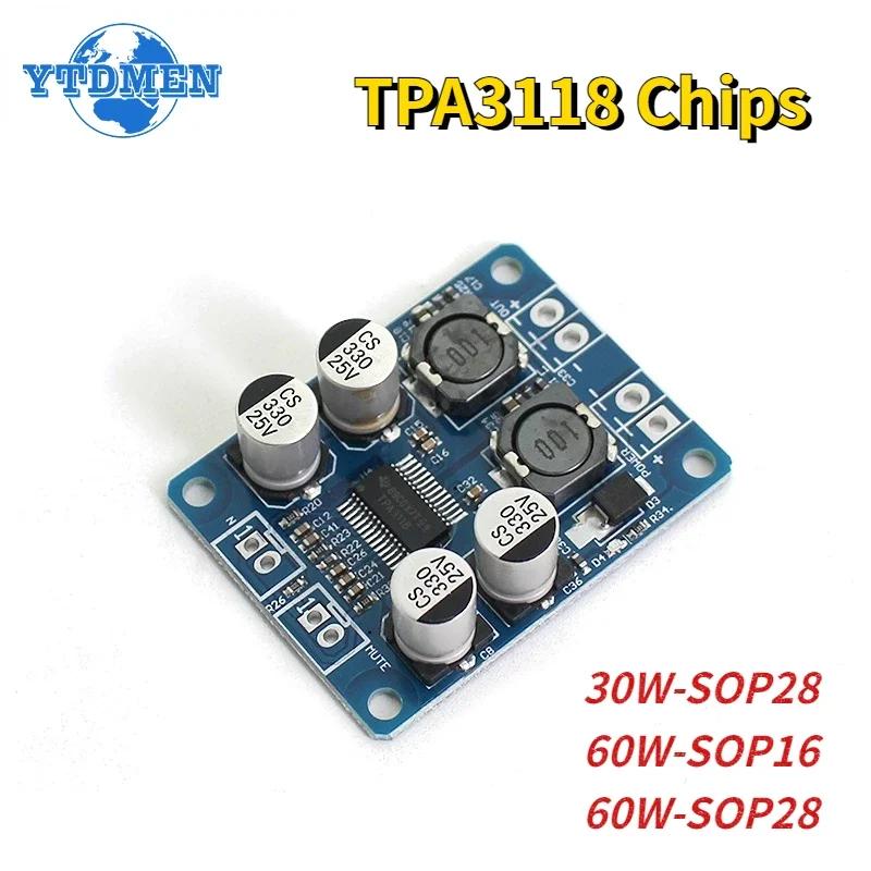 1PCS TPA3118 60W Amp Module 30W DC 8V-24V Mono Digital Audio Power Amplifier Board