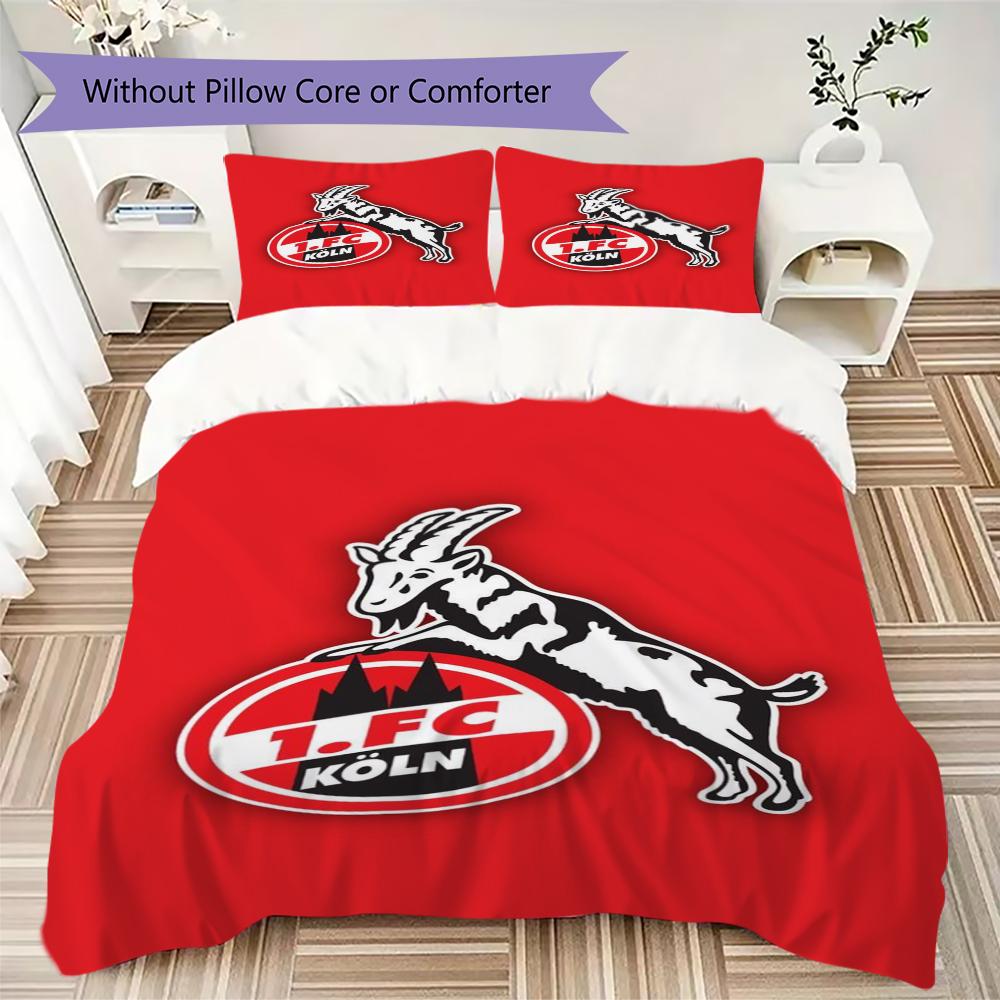 FC KÖLN Set Copripiumino Trapuntato Copripiumino Federa Decorazione per la Casa Regalo di Compleanno (1 * copripiumino + 2 * federe senza imbottitura)52