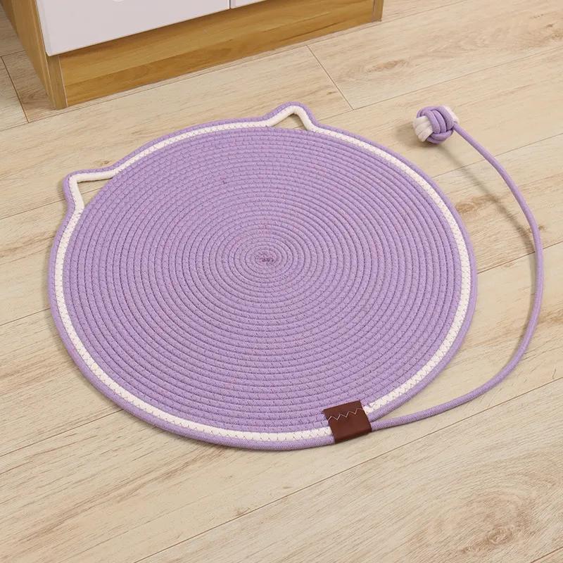 Cat Scratch Pad Cotton Rope Toy Ball Pet Sleeping Cat Scratch Board Circular Cat Bed Pad Cat Nest Pet Pad YLE288