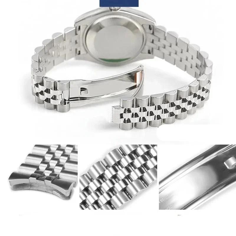 20MM 21mm Klockarmband För Rolex DATEJUST DAY-DATE OYSTERPERTUAL DATE Rostfritt Stål Rem Klocktillbehör Klockarmband