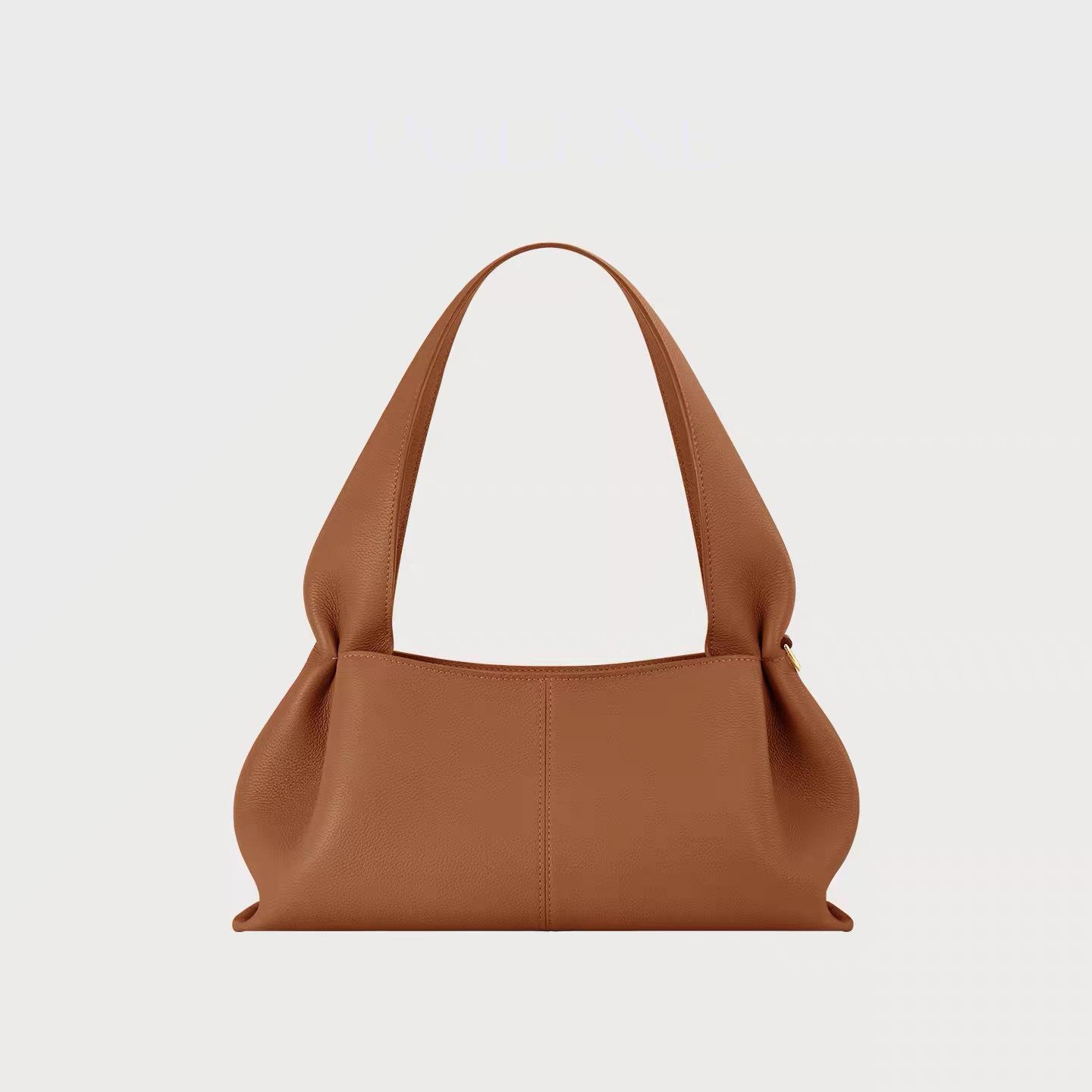 

2026 Fashi Ruched Hobos Women Handbags Designer Shoulder Bags Luxury Soft Pu Leather Lady Underarm Bag Trend Small Tote Bag світло-коричневого кольору