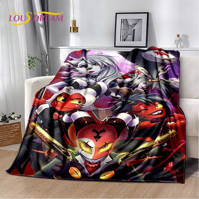 2025 H-Helluva Boss Blitzo Cartoon Soft Blanket,Soft Throw Blanket for Home Bedroom Bed Sofa Picnic Travel Cover Child Gift