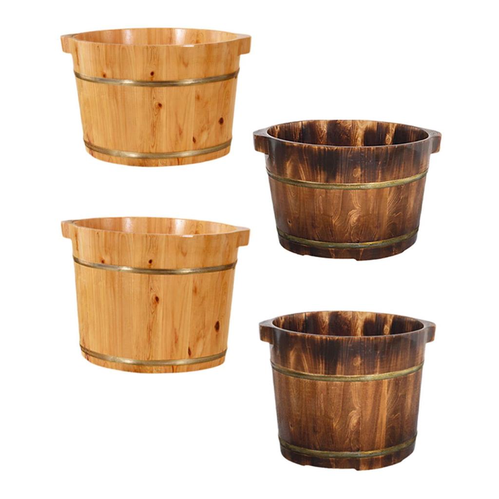 Wood Foot Bath Tub Deep Large Capacity Feet Soaking Tub Foot Wash Bucket Foot Bath Barrel for Bathroom Home Foot SPA Adults