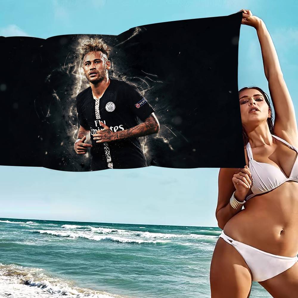 N-Neymar Jr Stella del Calcio Asciugamano da Bagno Microfibra Morbido Assorbente Traspirante Per Bambina Bambini Decorativo Cartone Animato Asciugamano da Spiaggia