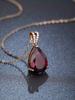 Natural Pigeon Blood Red Garnet 5.6 Carat Diamond Inlay 18K Rose Gold Minimalist Pendant Necklace for Wedding Anniversary Party