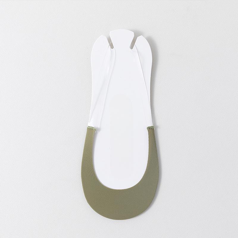 Female Summer Thin Shallow Mouth Non Slip with Half Palm Invisible Suspender Boat Socks