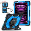 Heavy Duty Case for iPad Pro 11 4th 3th 2th 1th Air 5 4 10.9 Silicone + PC Shockproof Stand Tablet Cover with Shoulder Straps
