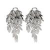 Pre-owned Silver Needle Tassel Earrings - Vintage High-End Studs with Bold Fashion Design