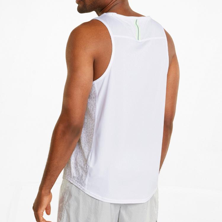 PUMA Solid Color Fitness Sports Round Neck Sleeveless Vest Men tops White 521672-02