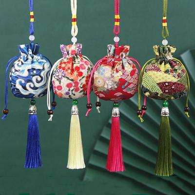 For Filled Fragrant Herbs Cloth Sachet Printing Tassel Small Pouch Fashion Car Pendant  Girl