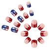 Square Short Fale Nail Festival Star Press on Nail Tips Nail Art Decoration for Women and Girls Manicure 24pcs