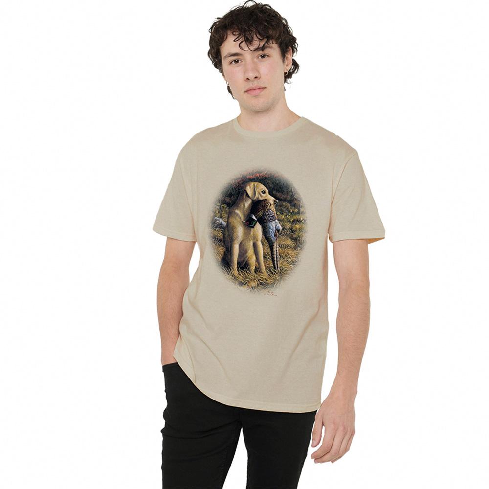 Wild Wings Unisex Adult Wildlife Yellow Lab With Pheasant T-Shirt