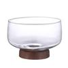 Acacia Wood High-Footed Glass Fruit Bowl and Storage Dish
