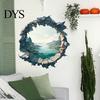 Self Adhesive Mountain Lake Decor 3D & River Landscape Wall Sticker, PVC Waterproof Mural, Peel And Large Window View Sticker Stick Decals for Living