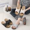 New niche hand-woven hollow breathable thick-soled slippers for women's summer outer wear style one-word slippers for women