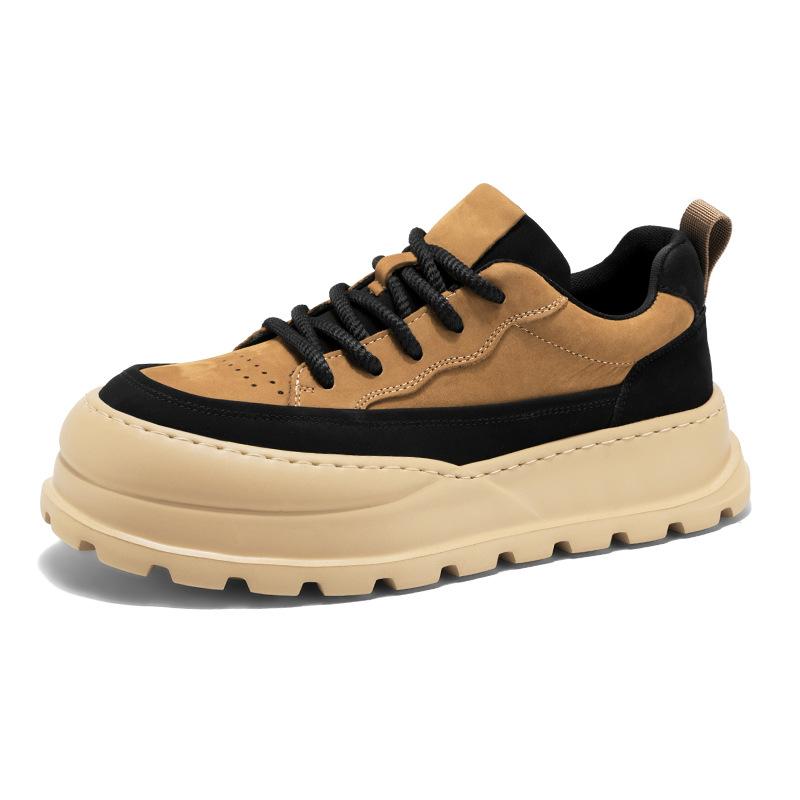 Thick Soled Height Increasing Anti Slip Board Shoes Men Breathable Versatile Trendy Shoes Outdoor Casual Running Shoes Sneakers