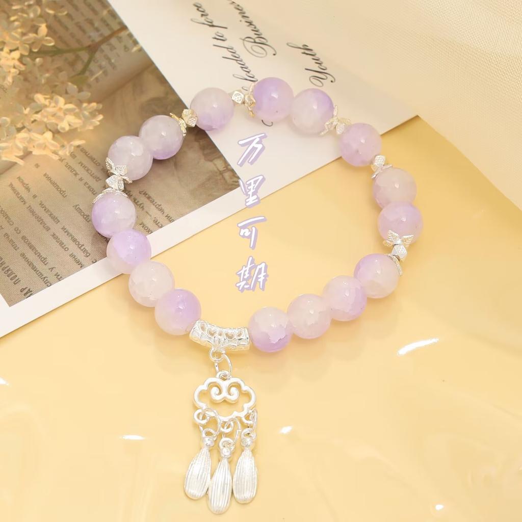 New Chinese style auspicious cloud tassel gradual change glazed bracelet women's summer niche fresh jewelry scenic spot live broadcast