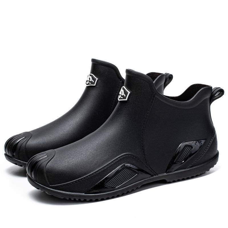 Leichte kurze Regenschuhe Herren Wasserschuhe Lieferservice Fahrer Spezial-Gummistiefel Küche Angeln Herren Wasserdicht und Rutschfest Gummischuhe