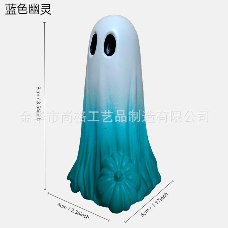 

New colorful ghost cute resin ornament desktop decoration, Halloween atmosphere props, ghost decoration