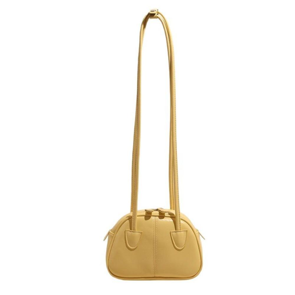 

Вместительная сумка через плечо Y2K Женская сумка простая из ПУ сумка-боулинг Унисекс жёлтый