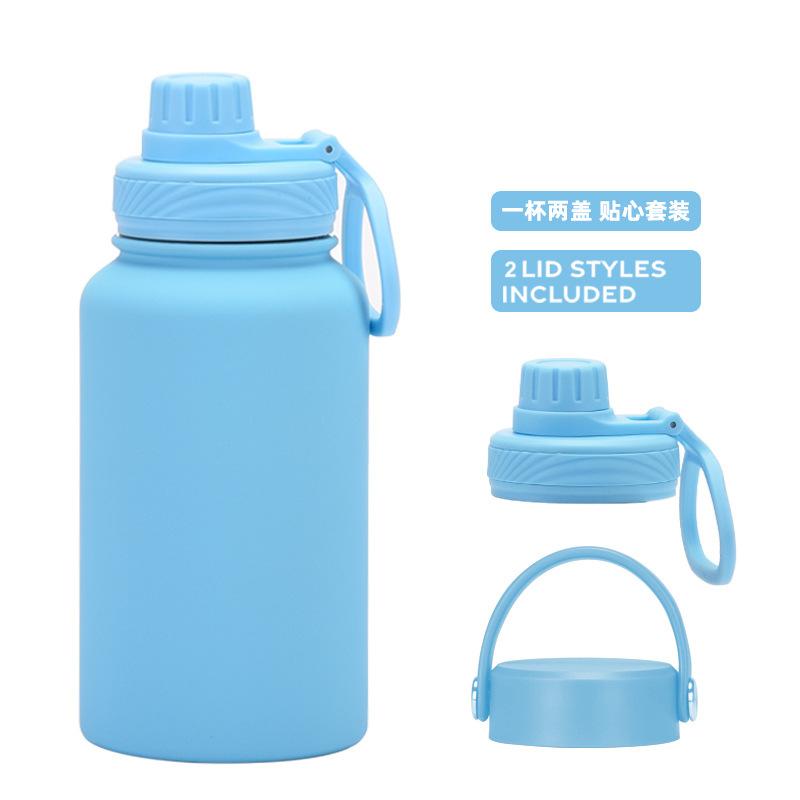 Ein Becher mit Doppelwand 650 ml Edelstahl Thermosbecher Große Kapazität Wasserbecher Tragbar Outdoor Doppelwandig Trinkflasche Sportkessel