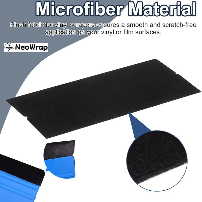 Pre-Cut Self Adhesive Felt Buffers Replacement Black Fabric Felt for 4Inch Squeegee Car Vinyl Wrap Application Tool Tint Scraper