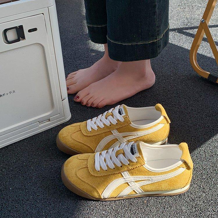 Soft leather version~ versatile German training shoes for women's spring 2025 new sports and leisure ballet retro soft-soled Forrest Gump shoes