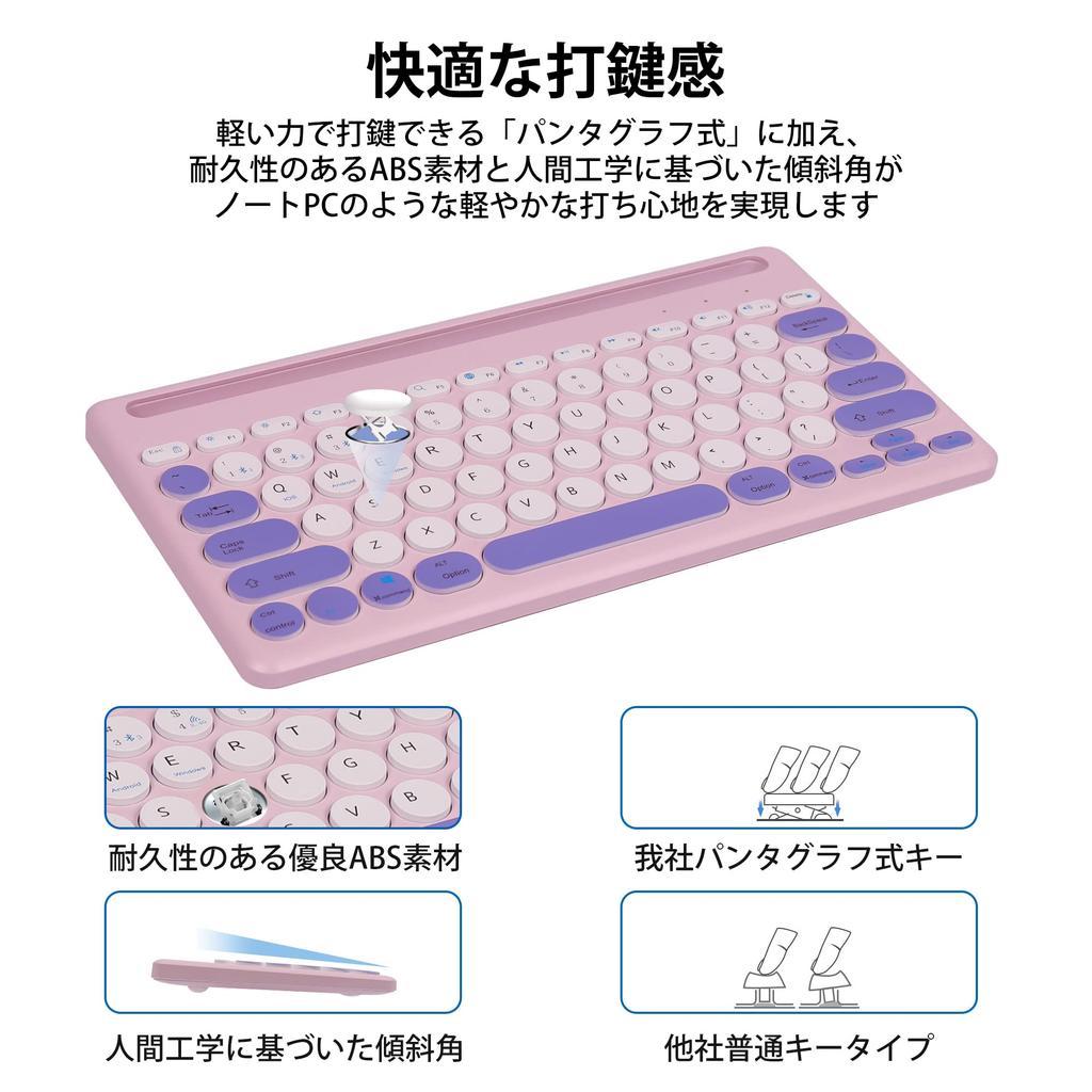 Wireless Keyboard and Mouse Set, Compatible with Both Bluetooth and USB Connections, Multi-pairing, Connects Up To Four Devices, Compact, Tenkeyless,