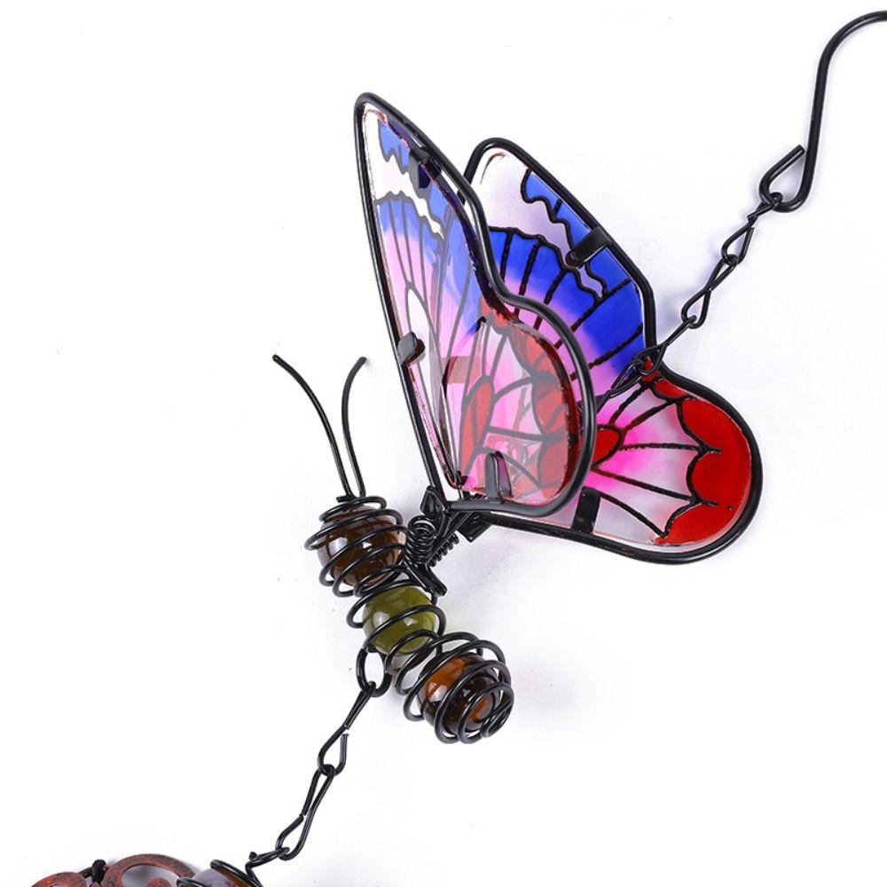 Vintage Wind Chime Metal Painted Hanging Decoration 3D Butterfly Pendant  Landscape