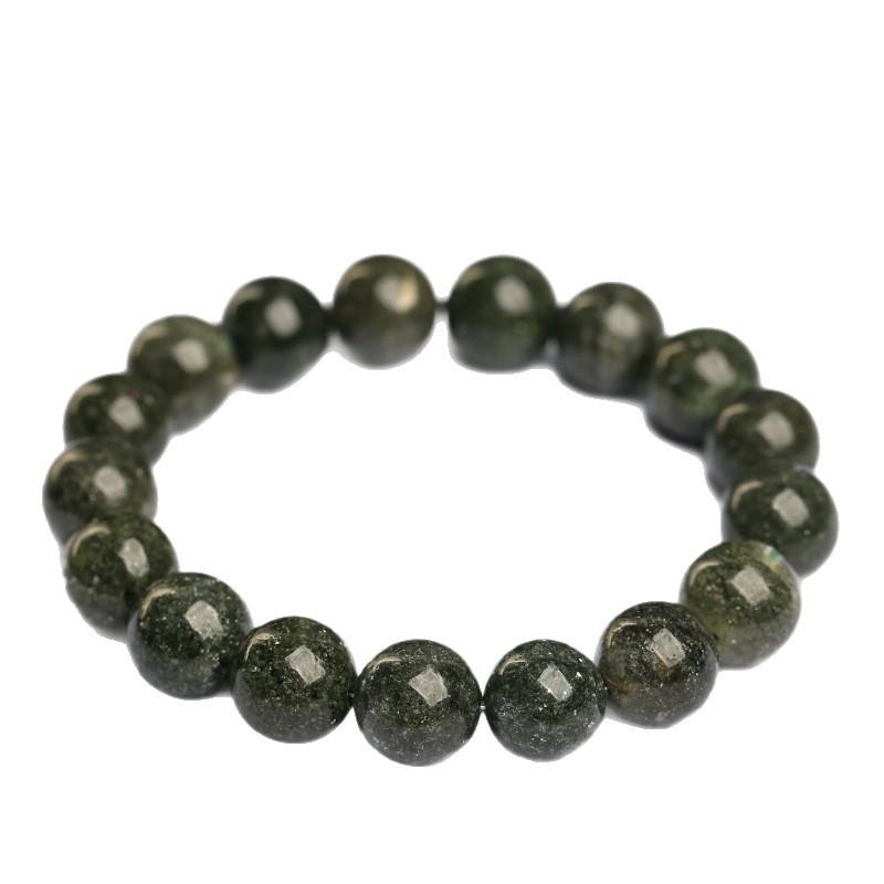 Hongchu Crystal Natural Green Phantom Quartz Round Bead Bracelet Full Green Phantom Quartz Treasure Bowl Bracelet Loose Beads