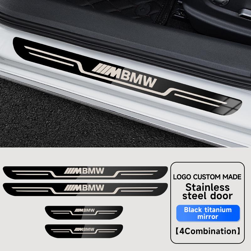 Stainless Steel Car Door Sill Scuff Plate For BMW M M3 M5 X1 X3 X5 X6 E90 E91 E92 E93 M3 E60 Anti-Scratch Seal Tang Protection