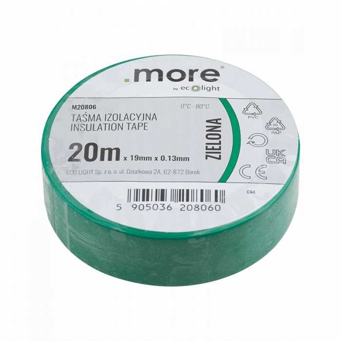 Taśma Izolacyjna 19Mm X 0,13 Mm X 20M Zielona