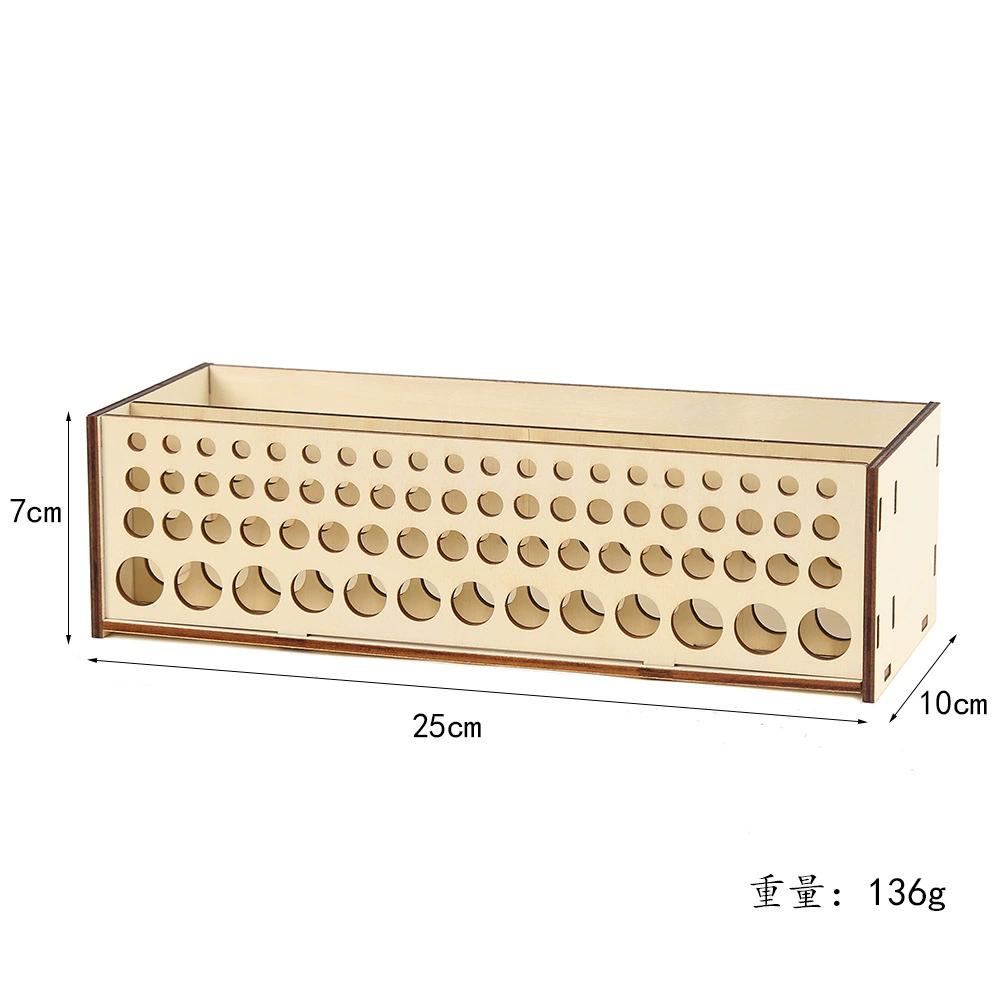 67-Slot Premium Wooden Brush Holder - Durable Artist Desk Organizer, Pencil & Paint Brushes Storage, Elegant Art & Craft Supplie
