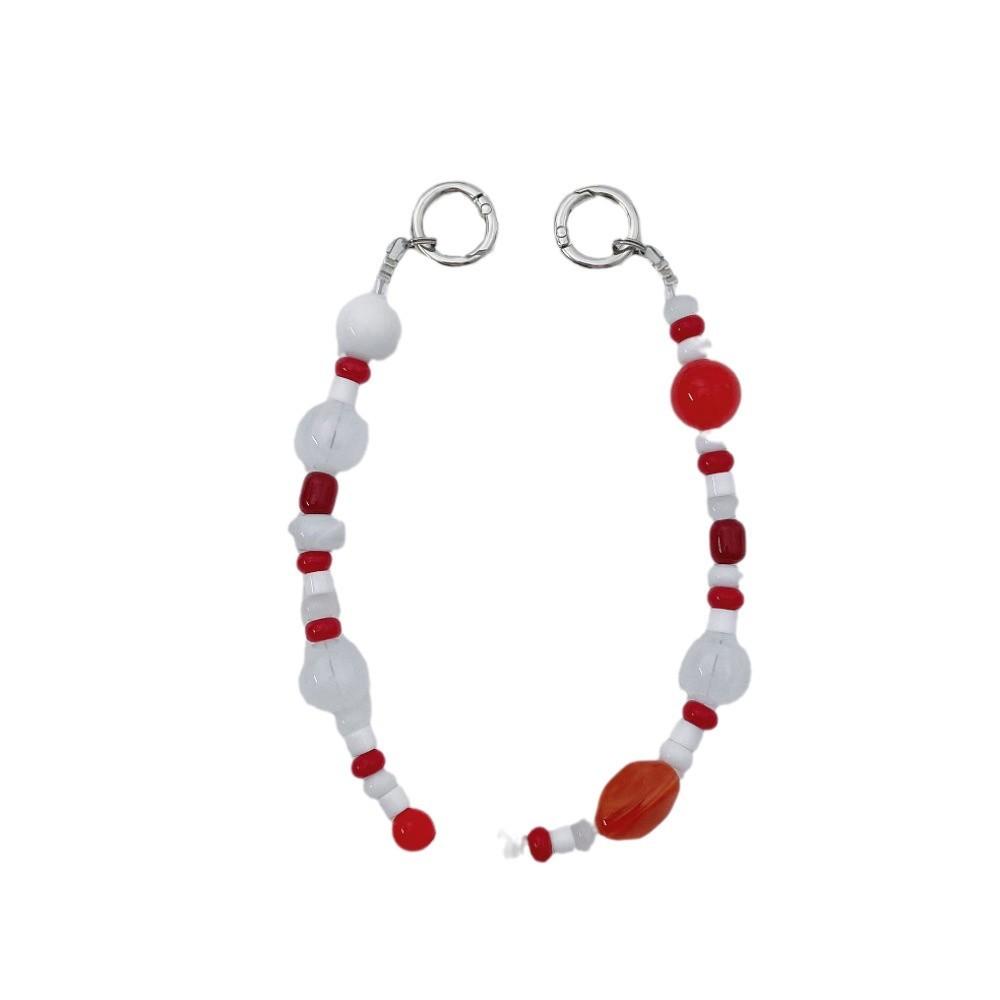 INS Imitation Moonstone Acrylic Beads Fashion Anti-lost Hand Carry Pendant Short Mobile Phone Chain
