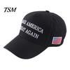 Cotton Polyester Hat Baseball Letter Embroidery Long Brim Hollow Mesh 2024 President Inspirational Cap Election Campaign American Flag Pattern Rallies