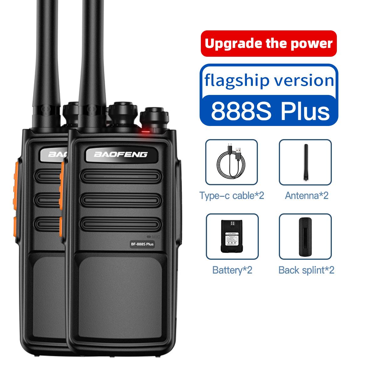 2 STuks Baofeng Walkie Talkie BF-888S PLUS Geüpgradede Versie Tweerichtingsradio 16CH VOX Oplaadbare Tweerichtingsradio Zender Ontvanger UHF 400-