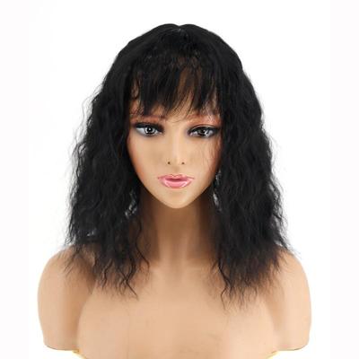 Women's Short Corn Perm Wig Cover Hair Clips On Hair Remover Synthetic Fiber Hair Extensions Natural Daily Use Hair Replacement Blocks