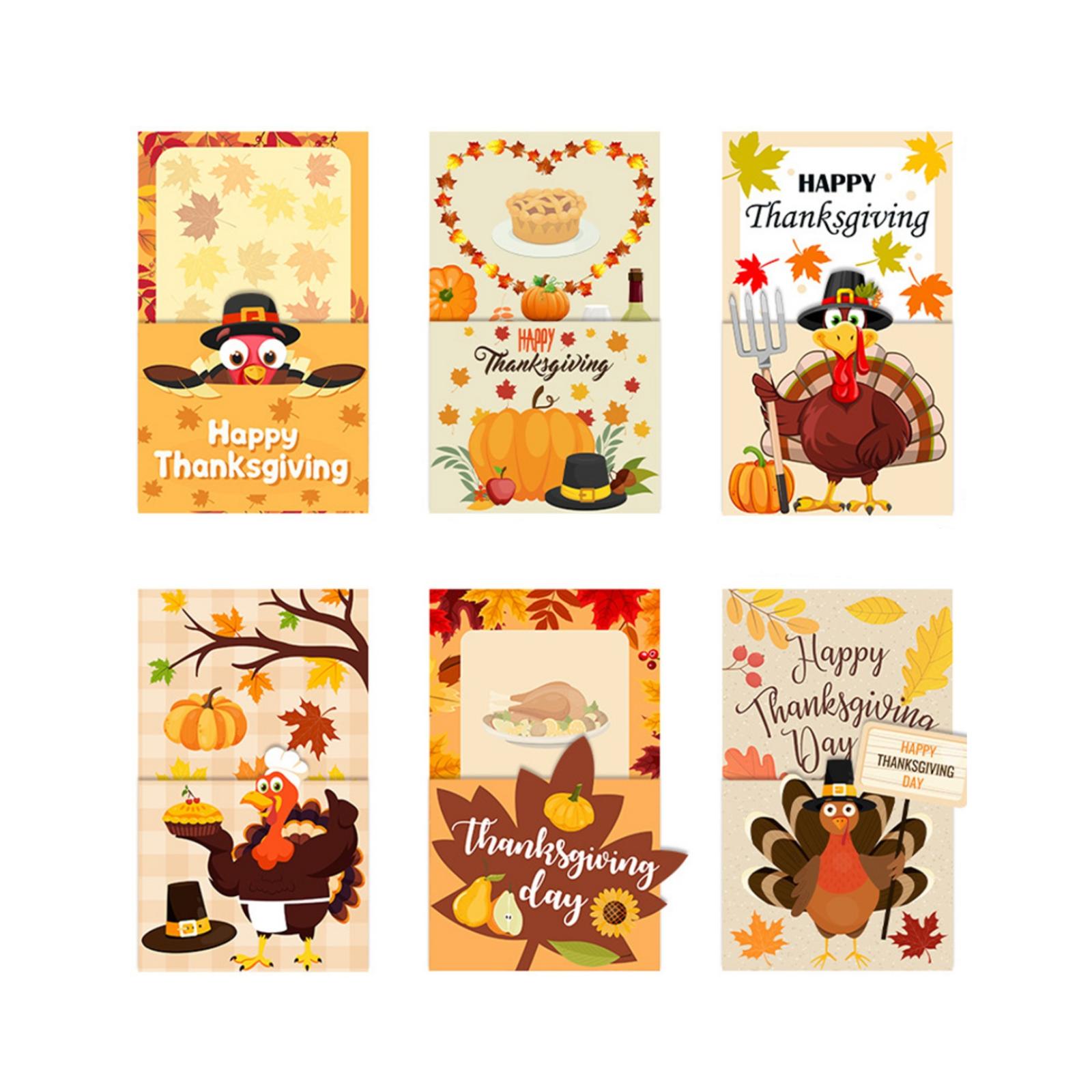 

Набор из 6 шт. держателей для столовых приборов на День благодарения, осенний декор для столовых приборов на День благодарения, держатели для столовых приборов в виде индейки для праздничных принадлежностей, декор для обеденного стола Осенний урожай One