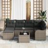 VidaXL Ensemble de Canapés de Jardin en Poly Rattan Noir avec Coussins de 6 Pièces 3345779
