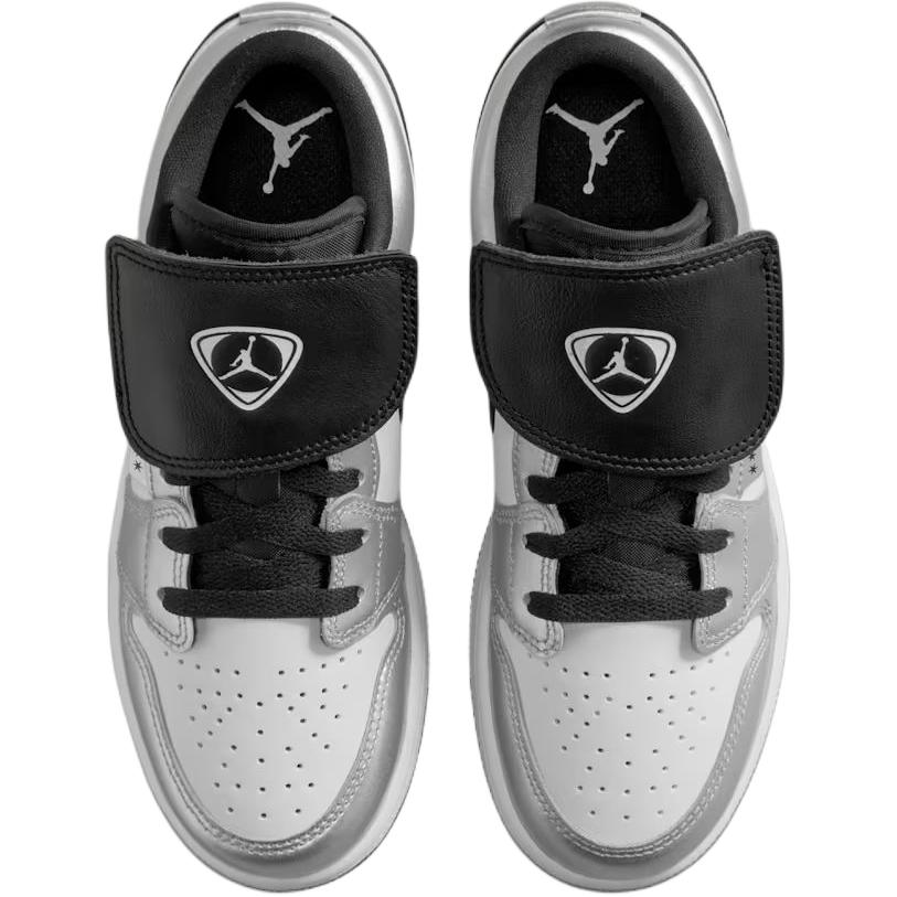 Air Jordan 1 Low SE GS Białe Metaliczne Srebro Czarne Trampki Dziecięce IR2310-100