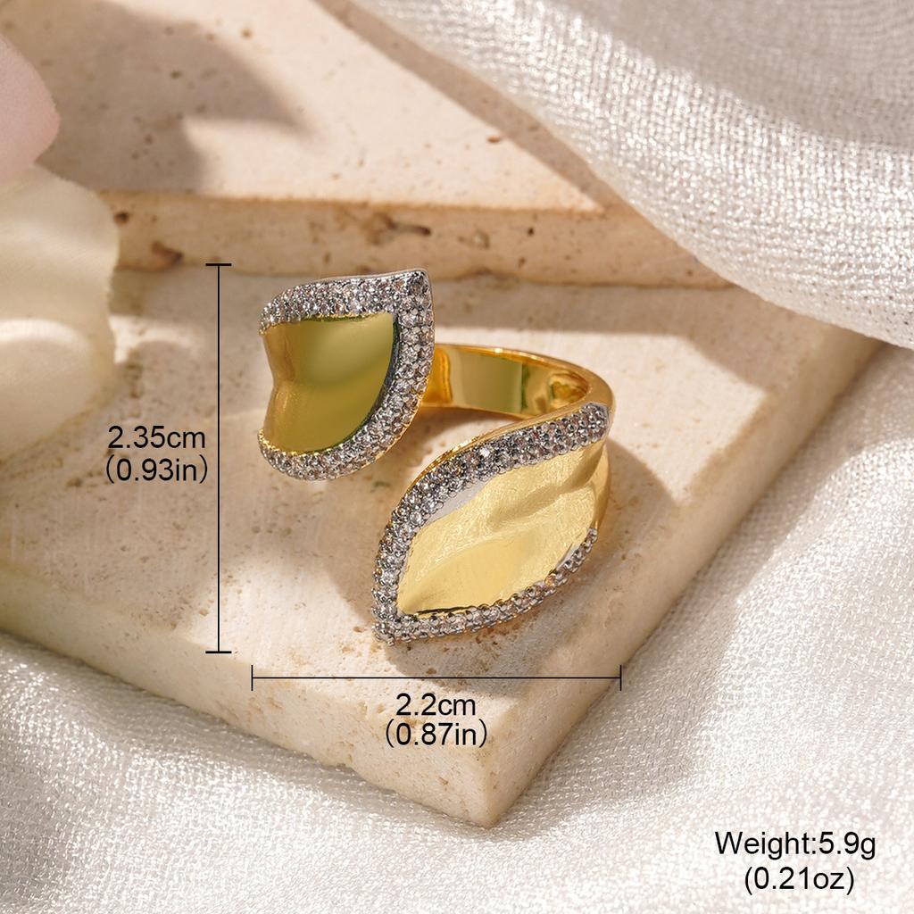 Fashion Temperament, Zirconium-set Open Ring, Niche Design, Index Finger Ring, Light Luxury, High-end Ring Jewelry.