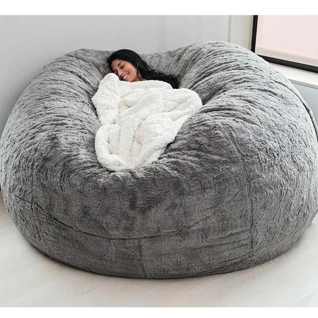 Divano a sacco in finta pelliccia - Disponibile nelle misure 5FT/6FT/7FT