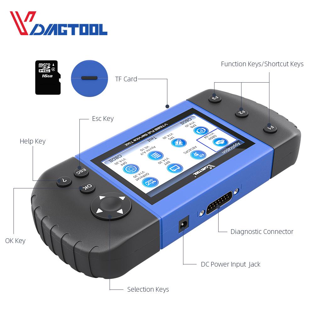 VDIAGTOOL VT600 Elite Car Diagnostic Scanner Engine ABS SRS EPB Oil Service Reset VT600e Auto Scan Tools 19 Lifetime Free Update